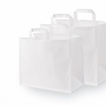 Sac en papier 32+16x27 Blanc 70g