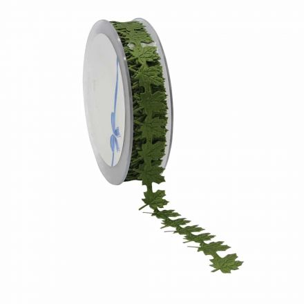 Lint 20mm/14m punched leaves Moss-green