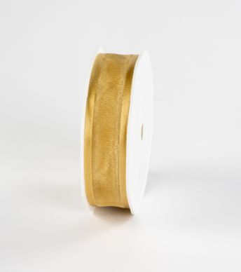 Lint Organza Edge 25mm/25m Goud