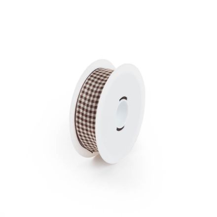 Ruban 25mm/25m Carro Brun/Blanc