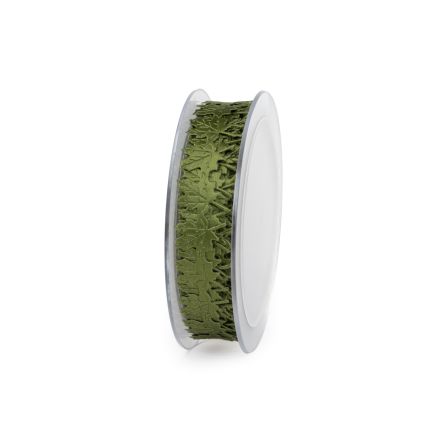 Lint 20mm/14m punched leaves Moss-green