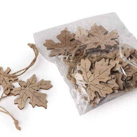 Wooden Hanger leafs Natureal 40