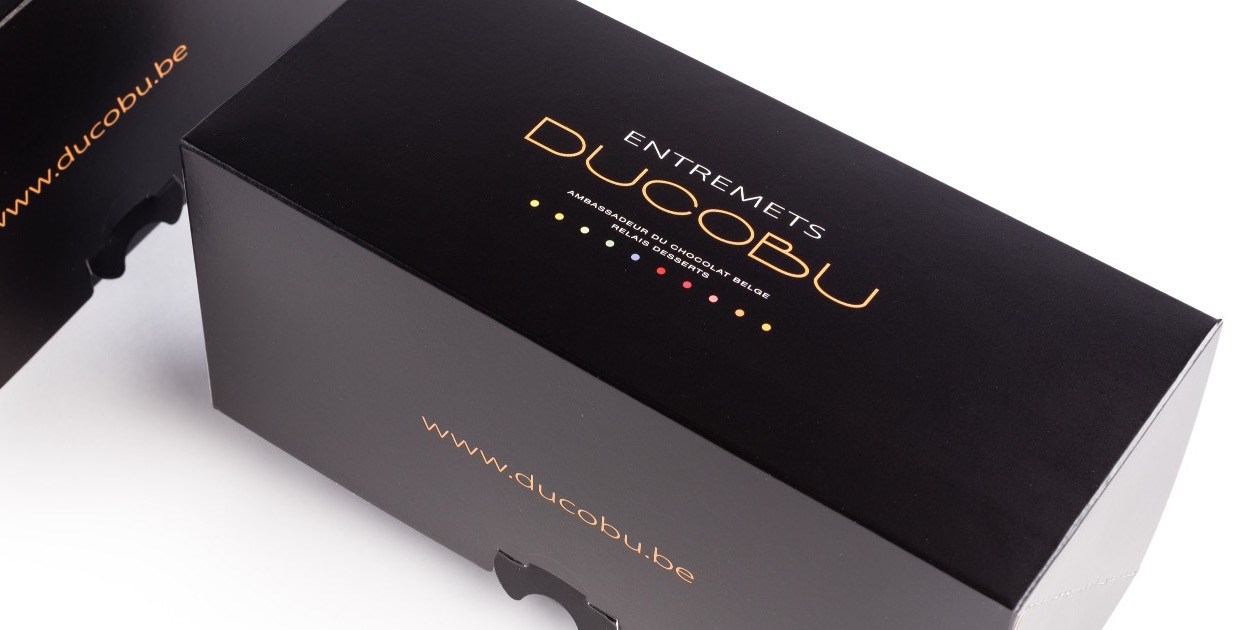 ProBox Buche Kerststronk langwerpige taart patisserie doos Boite Patisserie Ducobu Waterloo